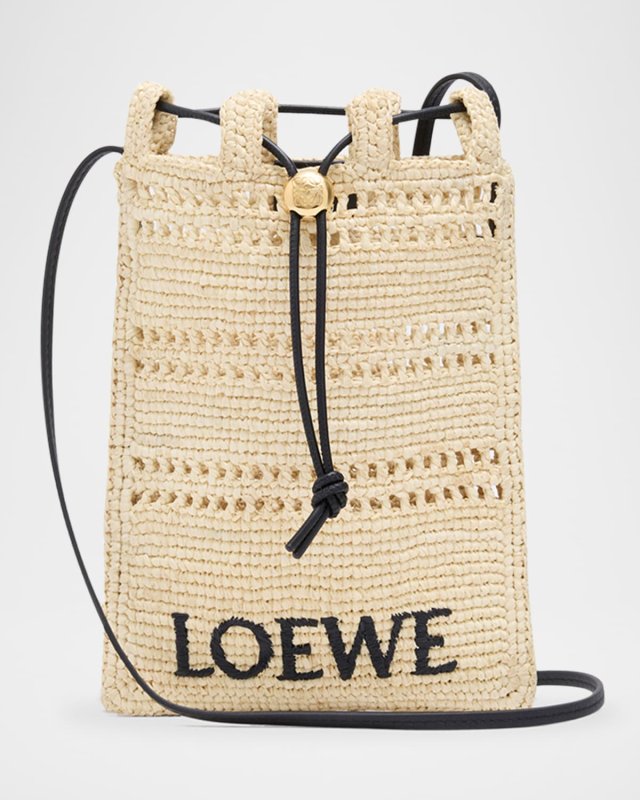 x Paula's Ibiza Pocket Drawstring Raffia Crossbody Bag